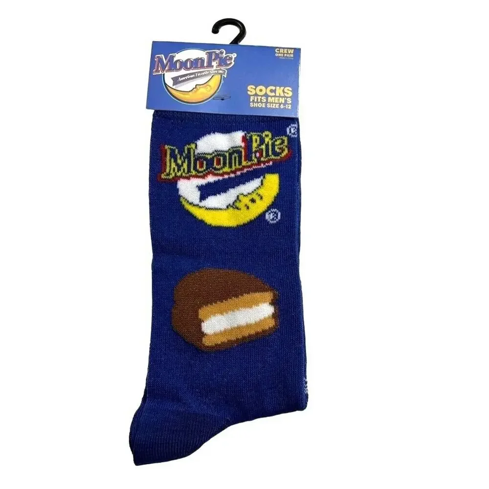 Odd Sox Unisex Moon Pie Retro Novelty Crew 80s 90s Socks Blue Brown